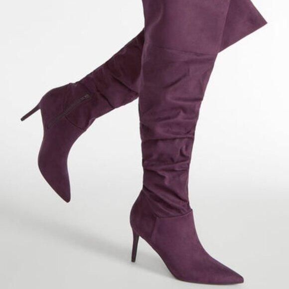 SHOEDAZZLE OVER THE KNEE SLOUCHY BOOTS FAUX SUEDE INNER ZIP TRUE TO SIZE - Picture 4 of 8
